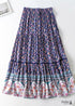Boho Skirts in Floral Rosa Violet For Women